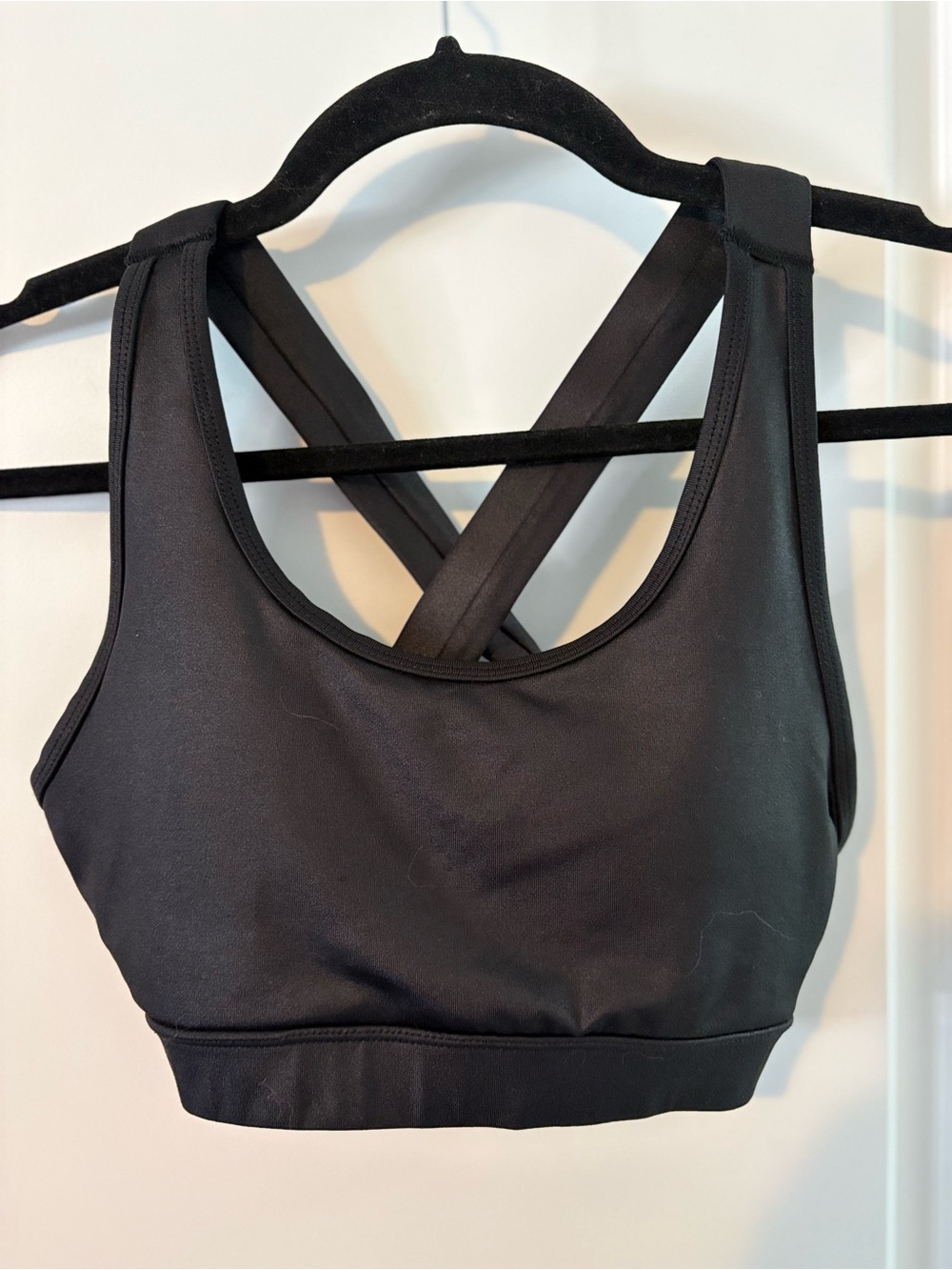 Scorpio Sol leather look Black Cross-Back Sports Bra